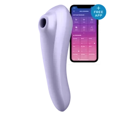 Satisfyer Dual Pleasure - Смарт вибратор и вакуумный стимулятор 2 в 1, 18х4.9 см (сиреневый)