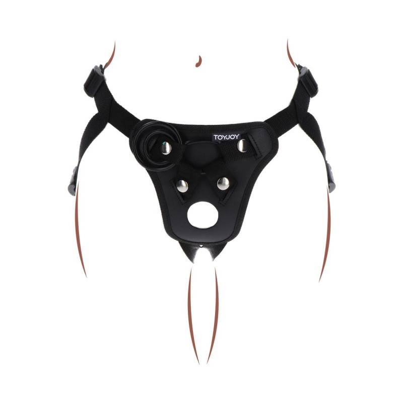 Toy Joy Strap-On Pleasure Harness - Трусики для страпона, (черный)