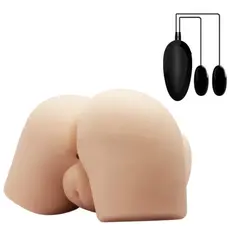 Crazy Bull Vagina and Anal Masturbator - Мастурбатор вагина и попка с вибояйцами (телесный)