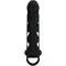 LyBaile Pretty Love Vibrating Penis Sleeve Black - Силіконова насадка з вібрацією, 15.2х3.3 см