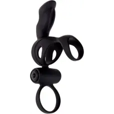 Adrien Lastic Spartacus R - Вибронасадка на член с кольцом для мошонки, 2 вибромотора, 17.2х3.2 см (чёрный)