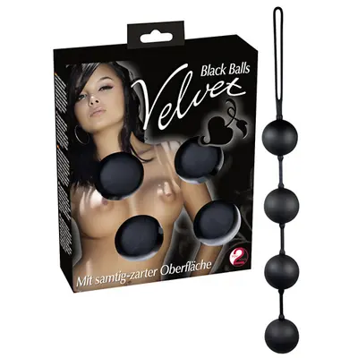 Velvet Black Balls - Вагінальні кульки, 23 см (чорний)
