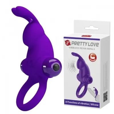 Pretty Love Vibro Penis Ring Rabbit I Purple - Віброкільце, 11,3 см (фіолетовий)