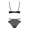 Obsessive Bagirela 2-pcs set - Комплект белья с лаковыми вставками (бюстгальтер и трусики), L/XL (чёрный)