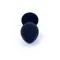 Boss Silikon Plug Jewellery Black Medium - Анальна пробка із кристалом, 8х3.5 см (чорний з рожевим)