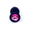 Boss Silikon Plug Jewellery Black Medium - Анальна пробка із кристалом, 8х3.5 см (чорний з рожевим)