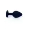 Boss Silikon Plug Jewellery Black Medium - Анальна пробка із кристалом, 8х3.5 см (чорний з рожевим)