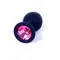 Boss Silikon Plug Jewellery Black Medium - Анальна пробка із кристалом, 8х3.5 см (чорний з рожевим)