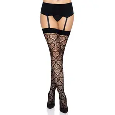 Leg Avenue Heart net thigh highs - Панчохи з візерунком, OS