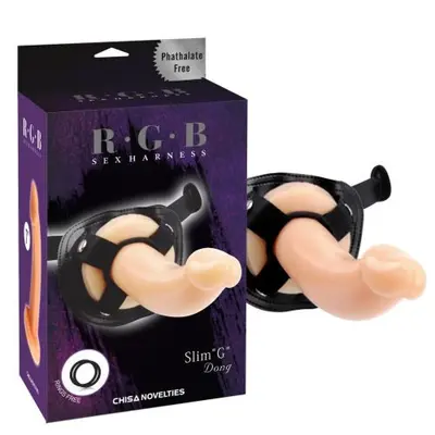 RGB Sex Harness Slim G Dong - Страпон с O-ring креплением, 19х4 см