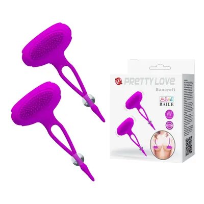 Pretty Love Bancroft Nipple Vibrator - Стимуляторы для сосков с вибрацией, 9 см (фиолетовый)