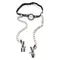 O-Ring Gag with Nipple Clamps - Кляп-кольцо с зажимами для сосков (чёрный)