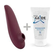 Womanizer Classic 2 + Лубрикант 50 мл - Инновационный вакуумный стимулятор клитора, 14.8х4.8 см (бордовый)