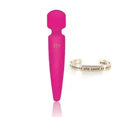 Rianne S Bella Mini Wand Rose вібромасажер 10 режимів, 19х4 см (яскраво рожевий)