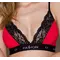 Passion PS001 TOP - Еластичний топ з мереживом, M (червоний)