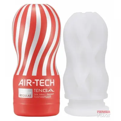 Tenga Air-Tech Regular, мастурбатор с аэростимуляцией и всасывающим эффектом, 15.5х6.9 (красный)