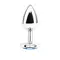 Chisa Hi-Basic Blue Gem Anal Plug - Анальна металева пробка з каменем в формі серця, 7.1х2.8 см (сріблястий з блакитним)
