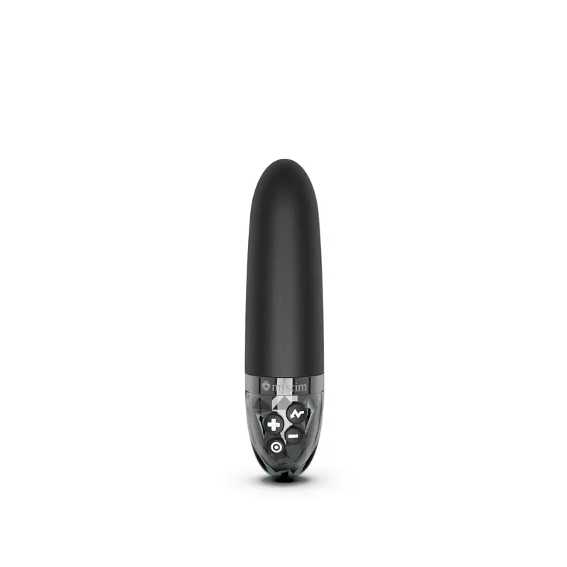 Mystim Sleak Freak Black Edition - мини вибратор с электростимуляцией и программой тренировки тазового дна, 14.5х3.6 см (чёрный)
