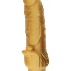 Get Real Gold Dicker Stim Vibrator - Вибратор 13х4.4 см (золотистый)