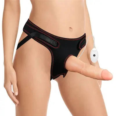 LoveToy Easy Strapon Set 7.5'' - м'який страпон з реалістичним вібратором, 19х5 см (тілесний)