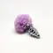 Alive Fluffly Twist Plug M - Металева анальна пробка з хвостиком, 6.3х3.2 см (фиолетова)