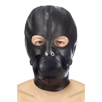 Fetish Tentation BDSM hood in leatherette with removable gag - Капюшон с кляпом для БДСМ