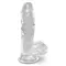 Pipedream King Cock Clear 5" Cock with Balls - Реалистичный фалоимитатор на присоске, 10.8х3.55 см, (прозрачный)