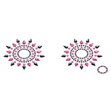 Petits Joujoux Gloria set of 2 Black/Pink - пэстис из кристаллов, украшение на грудь, (чёрный)