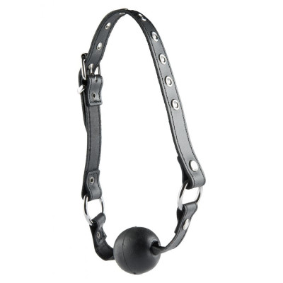 Кляп на кожанном ремне Ball Gag Normal (черный)
