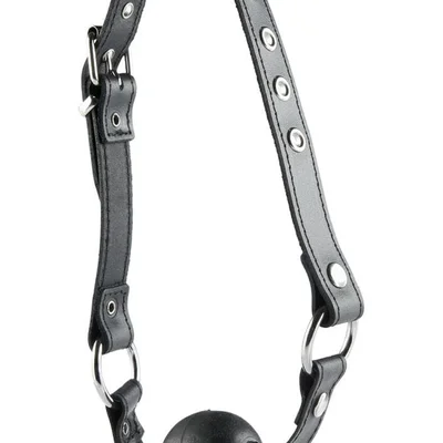 Кляп на кожанном ремне Ball Gag Normal (черный)