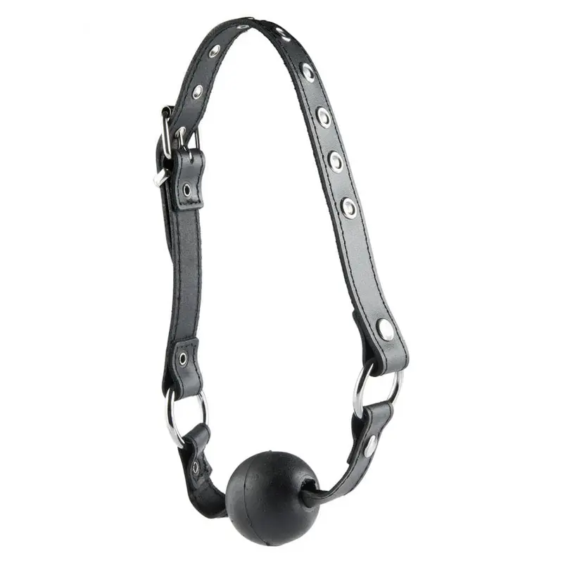 Кляп на кожанном ремне Ball Gag Normal (черный)