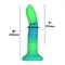Addiction - Rave - Glow in the Dark Dildo 8 - Светящийся в темноте фаллоимитатор (зелёный с синим)