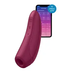 Satisfyer Curvy 1+ Вакуумно-волновой стимулятор с возможностью управления через приложение, 13.5х4.3 см (красный)