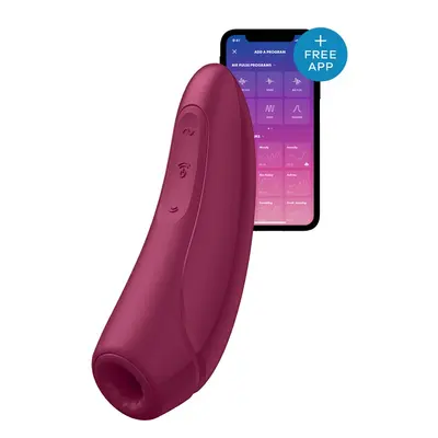 Satisfyer Curvy 1+ Вакуумно-волновой стимулятор с возможностью управления через приложение, 13.5х4.3 см (красный)