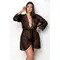 Passion Amberly Peignoir - еротичний пеньюар, 4XL/5XL (чорний)