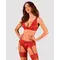 Obsessive Lacelove cupless 3-pcs set - комплект еротичної білизни, M/L (червоний)
