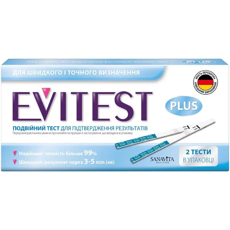 Evitest Plus - Тест на беременность, 2 шт