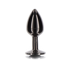 Taboom L Butt Plug With Diamond Jewel - Анальная пробка, 9.5х4.1 см (черный)