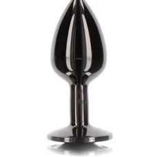 Taboom L Butt Plug With Diamond Jewel - Анальная пробка, 9.5х4.1 см (черный)