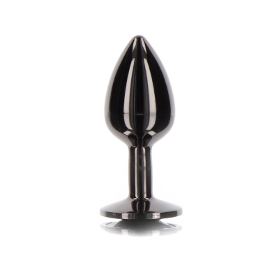 Taboom L Butt Plug With Diamond Jewel - Анальная пробка, 9.5х4.1 см (черный)