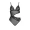 Passion Christa Body - Боді з ажурним ліфом, S/M (чорний)