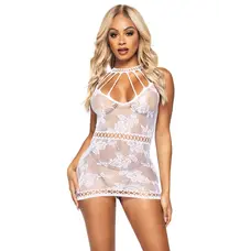Leg Avenue-Strappy Lace mini dress White - Біле мереживне плаття, OS
