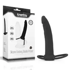 Silicone Fantasy Double Prober Black - Насадка для двойного проникновения, 15 см (черный)