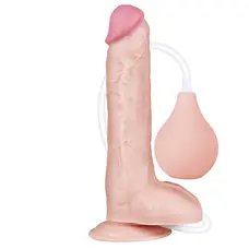 LoveToy Squirt Extreme Dildo Flesh 10'' - Великий кінчаючий фалос, 25.4х4.8 см