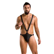 Passion - 028 BODY HARRY black - Чоловічий боді на лямках, XXL/XXXL