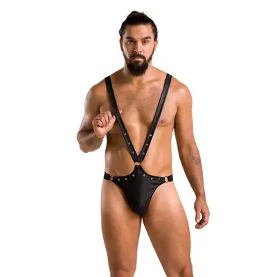 Passion - 028 BODY HARRY black - Чоловічий боді на лямках, XXL/XXXL