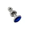 Wooomy Lollypop Double Ball Metal Plug S - Анальна пробка, 8.5х2.8 см (голубий)