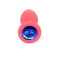 Boss Silikon Plug Jewellery Red Small - Анальная пробка с кристаллом, 7х2.7 см (красный с синим)