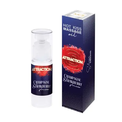 Mai Attraction Champagne Strawberry - Ароматизована масажна олія зі зігрівальним ефектом, 50 мл (полуниця з шампанським)