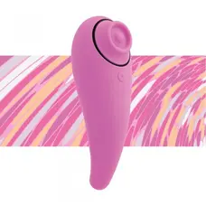FeelzToys - FemmeGasm Tapping & Tickling Vibrator - Пульсатор для клитора плюс вибратор, 14х5 см., (розовый)
